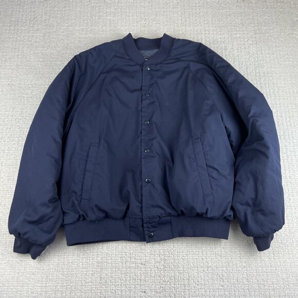 VINTAGE King Louie USA Bomber Jacket Men XL Navy Laborers Indianapolis Local 120 - Picture 7 of 16